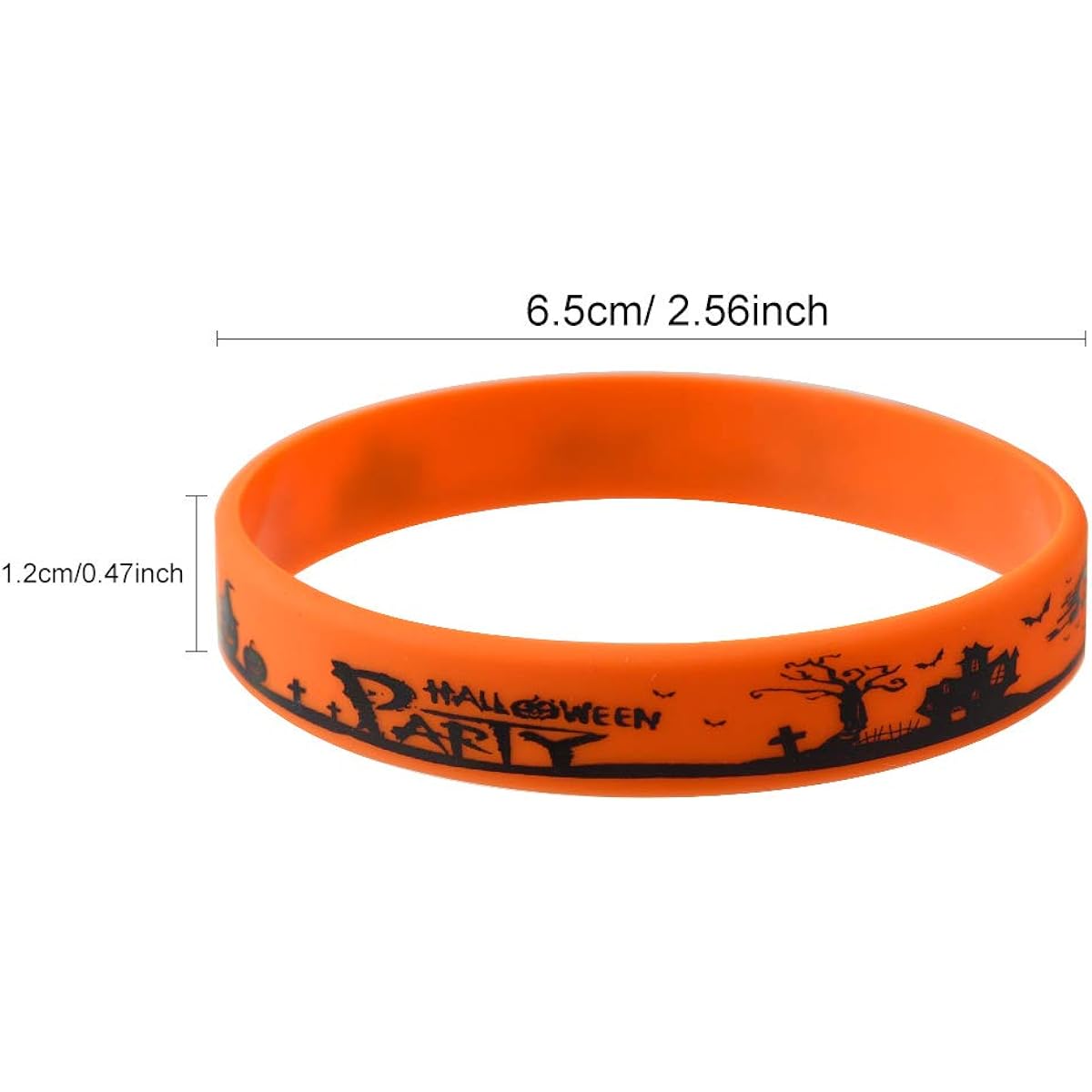 FEPITO Halloween Wristbands Silicone Wristbands Classic Halloween Pattern Rubber Band Bracelets for Kids Halloween Trick or Treat Giveaways Halloween Goods Bag Fillers 35pcs