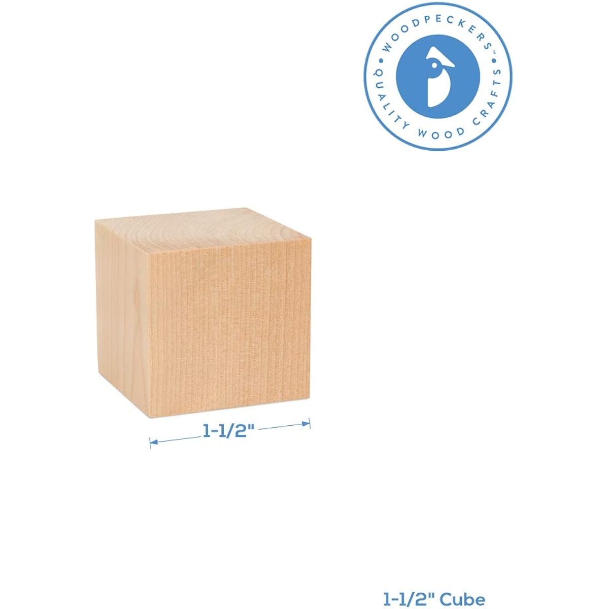 Wooden Cubes - 1.5 Inch - Baby Wood Square Blocks - For Puzzle Making, Crafts, And DIY Projects -24 Pieces by Woodpecker Crafts by Woodpeckers
