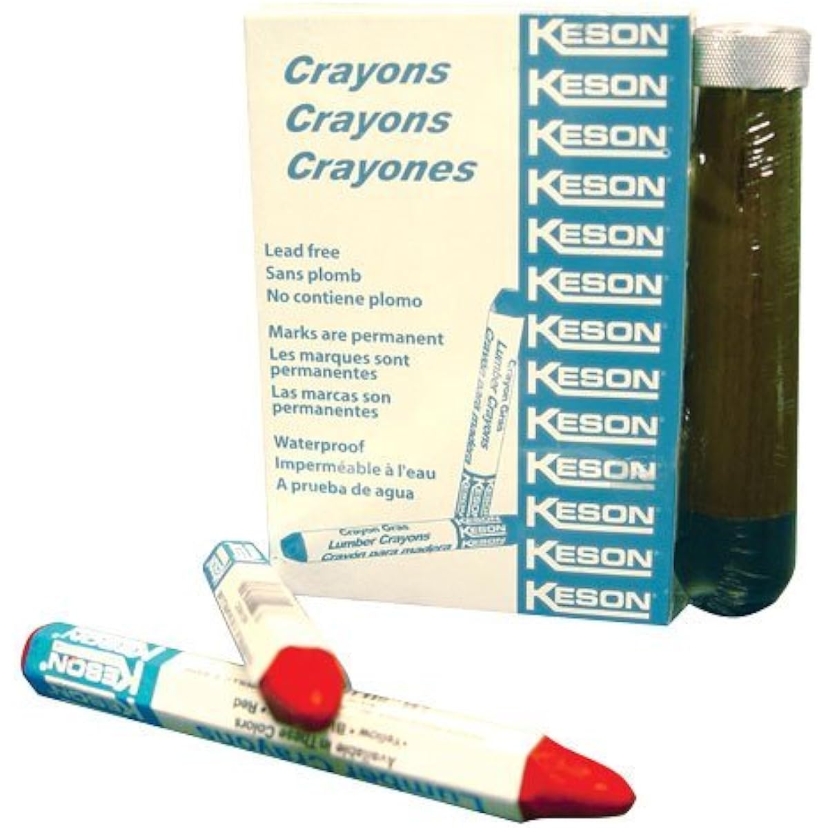 Keson #PS10012LCR Lumber Crayon Red with Holder 12 Pack
