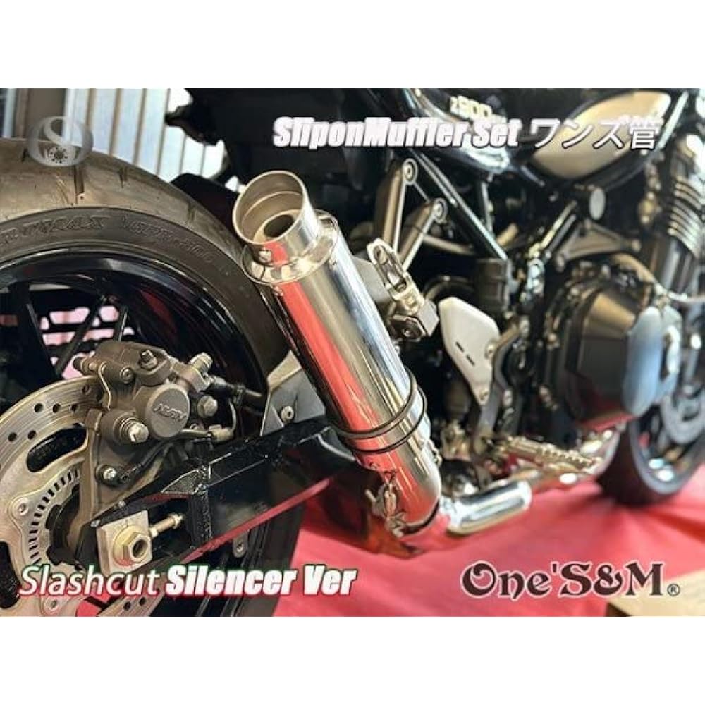 W2‐102SS For genuine exhaust pipe only 50.8mm 50.8φ muffler with intermediate pipe Slip-on muffler silencer Z900RS ZR900C (silencer type/slash cut)