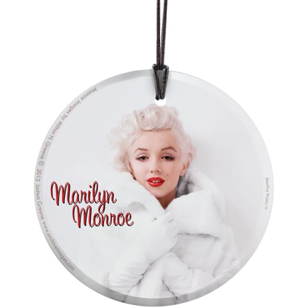 Trend Setters SPCIR417 Marilyn Monroe - White Fur Starfire Prints Glass Ornament