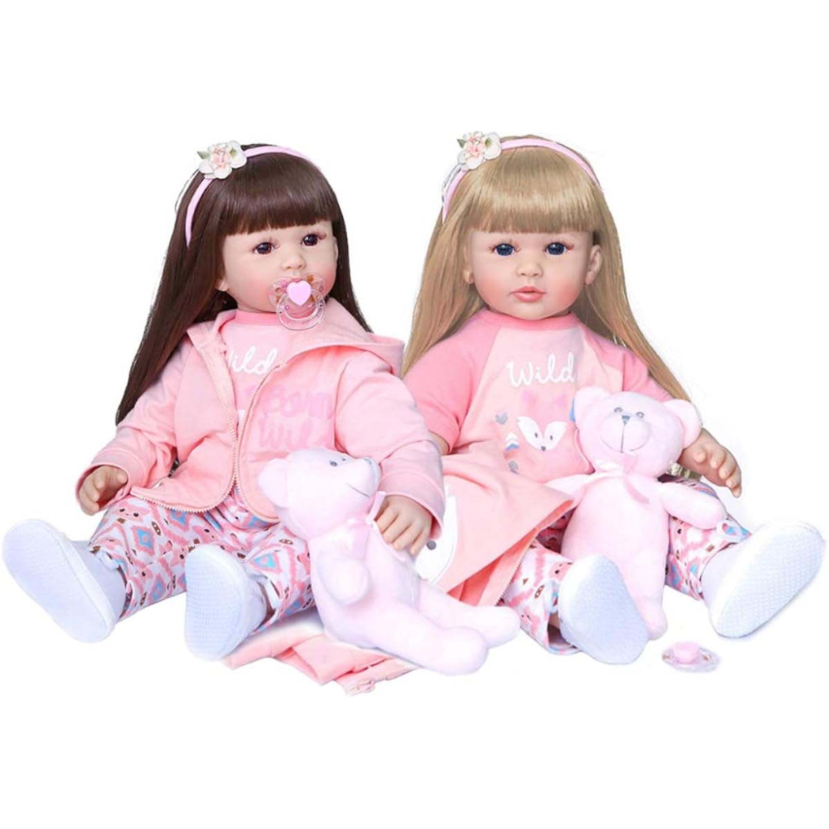 60cm Realistic Soft Silicone Reborn Toddler Girl Doll Lifelike Newborn Baby Doll Girl Gift Reborn Doll Baby Toy,Blond