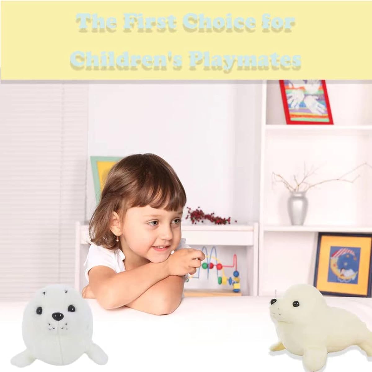 CHELEI2019 15.7 inch Seal Plush Toy White Chubby Seal Stuffed Animal Body Pillow Toy Gift for Children