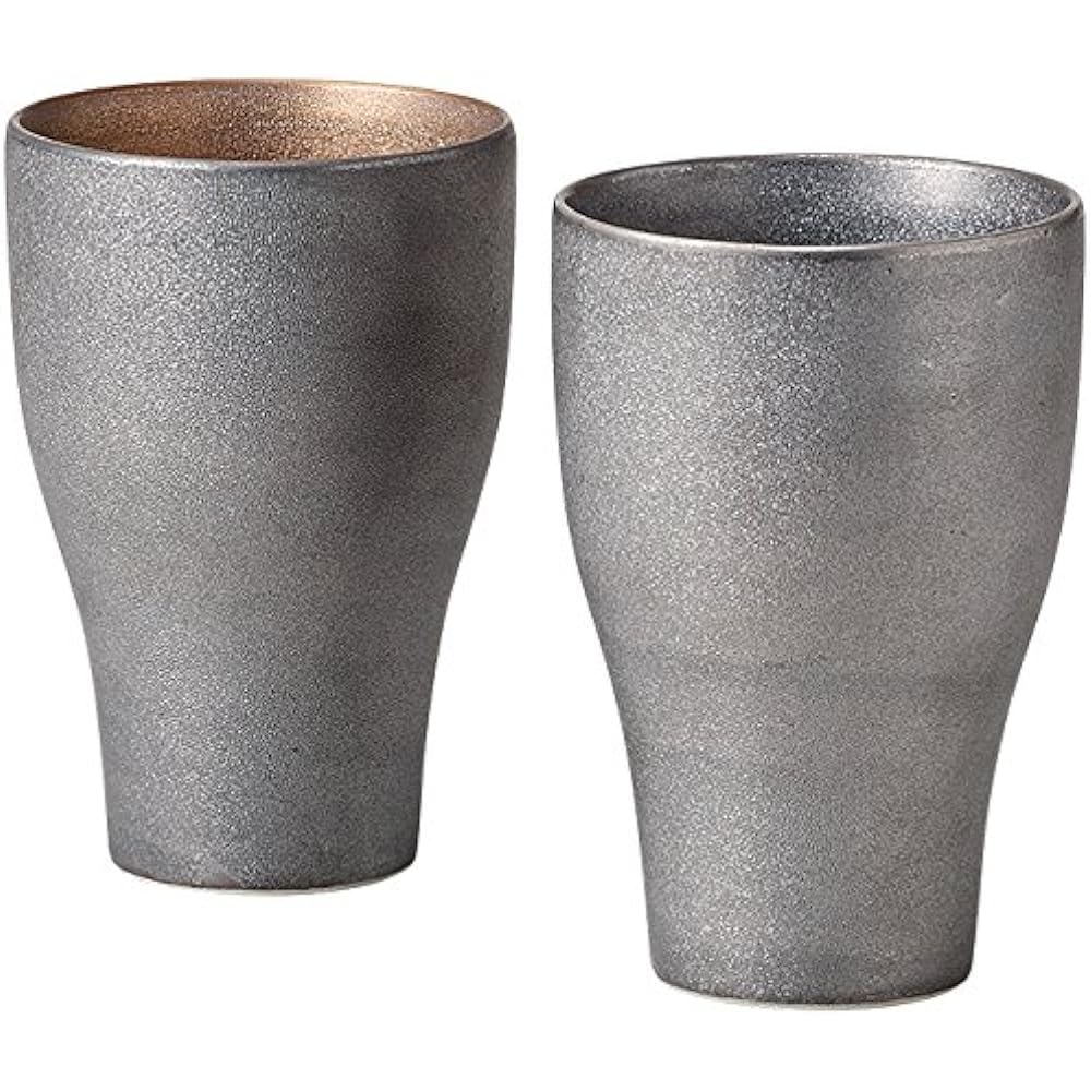 Ranchant Pair Mt. Fuji Shape Cup Multi Φ8x12.5cm Platinum Painted Arita Ware Made in Japan