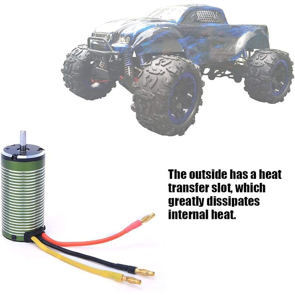 Dilwe RC Brushless Motor, Heat Resistant, 1650KV Brushless Motor, Suitable for 1/8 RC Buggy Boat, Anti-Magnetic Shedding Motor Technology, Maximum Output Rate Up to 90%, 4.0mm Plug