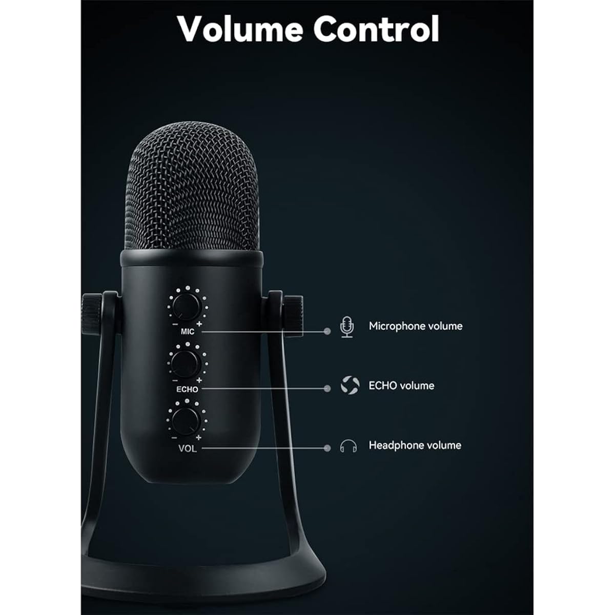 Microphone, Professional Condenser Microphone Studio USB Microphone PC/Phone Video Singing Recording Microphone Stand (BurstUSB, Size