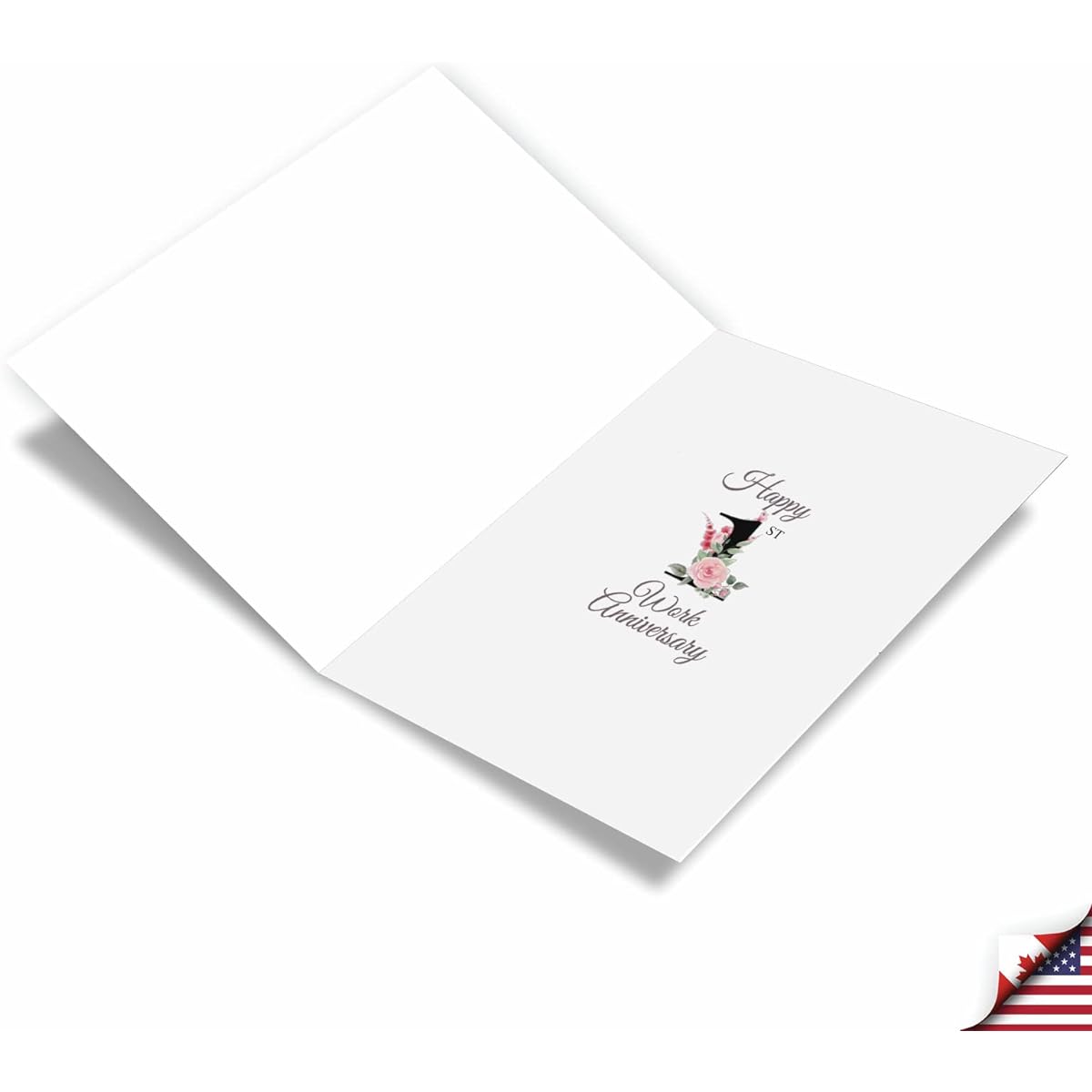 NobleWorks 1st Milestone Anniversary Paper Card with 5 x 7 Inch Envelope (1 Card) Floral Works 1 C10498MAG-WA