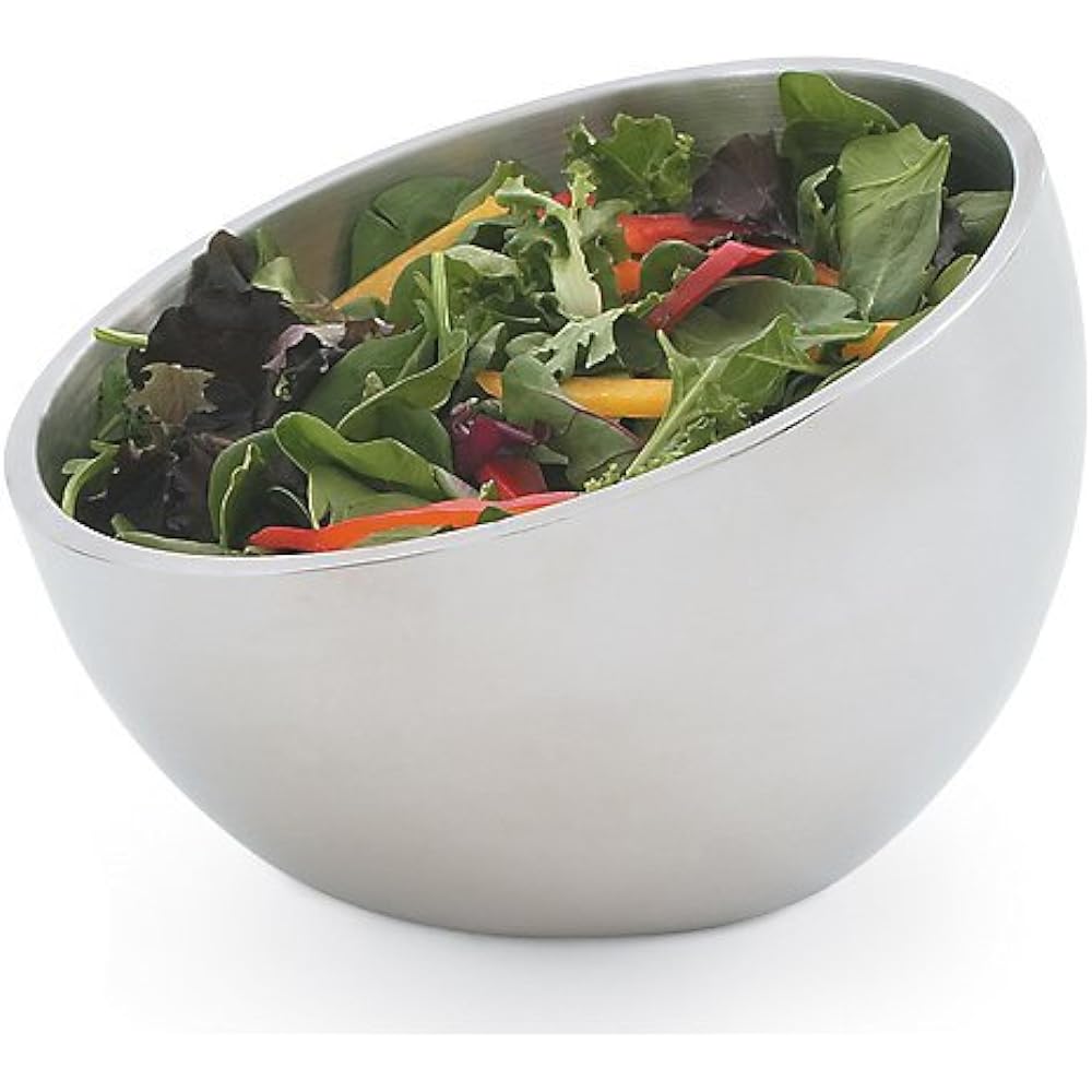 Stainless steel double salad bowl angle 3.5L 47652