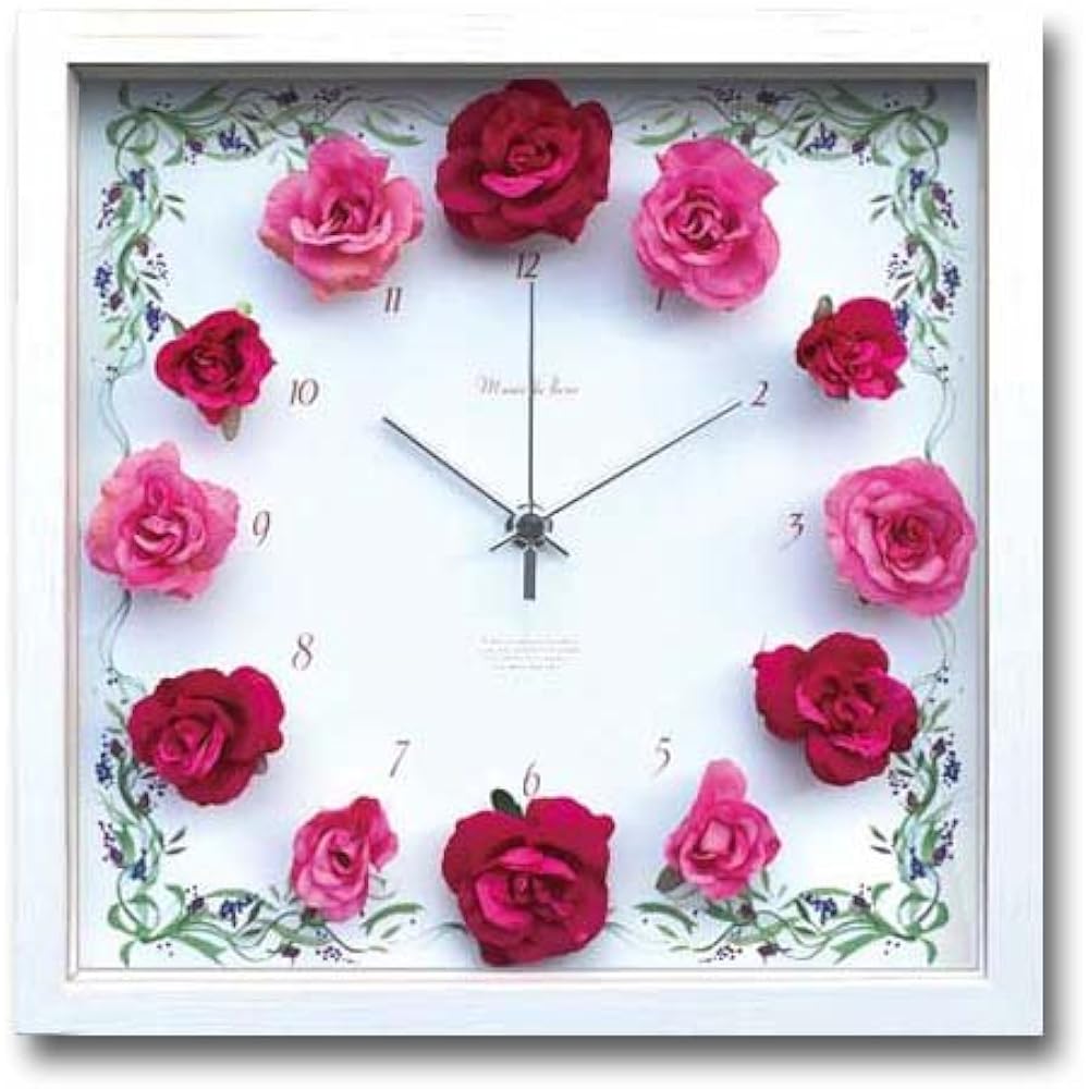JIG Wall Clock Flower Clock Rose / Red CRC-51694