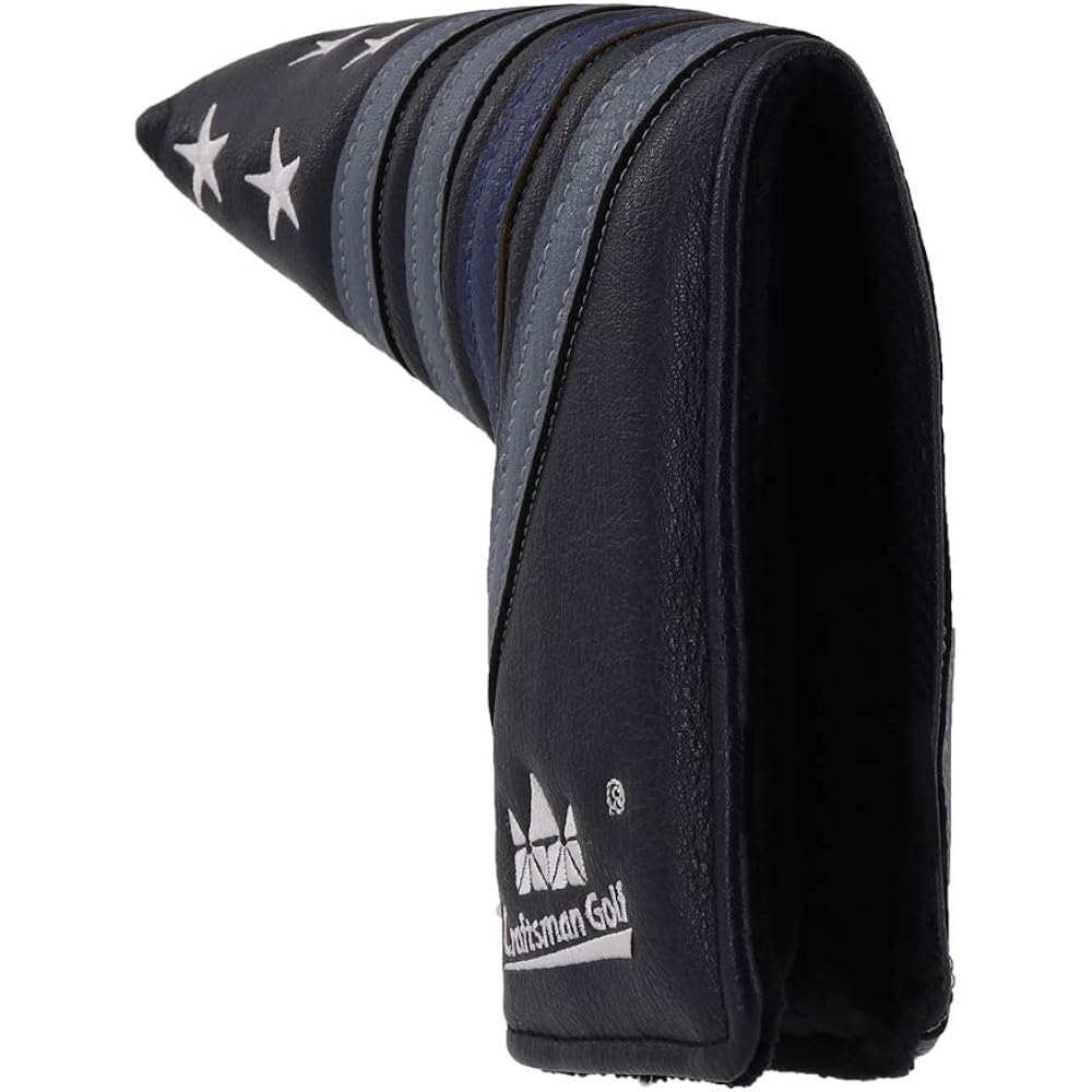 CRAFTSMAN Golf Club Head Cover Wood Cover Driver Cover Faware Wood Cover #F, #X Hybrid Cover #UT Set Putter Cover Pin Type Compatible with Mallet Small Mallet Type Square Putter Cover Star Embroidery Series Synthetic Leather Blue