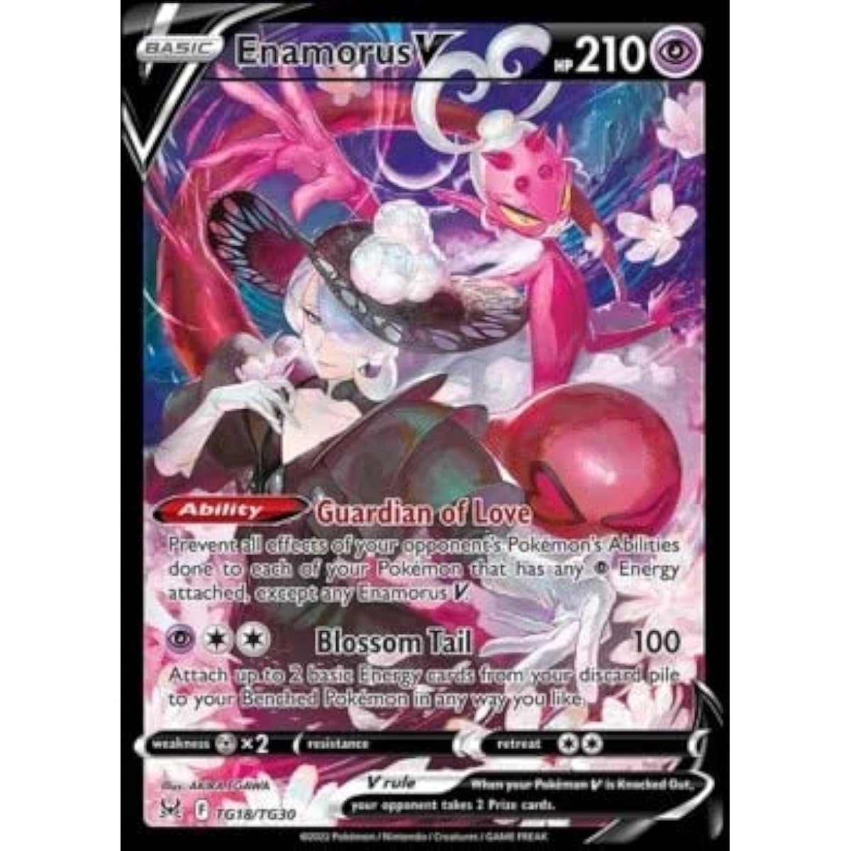 Pokemon Enamorus V TG18 Trainer Gallery Lost Origin Full Art Holofoil Card