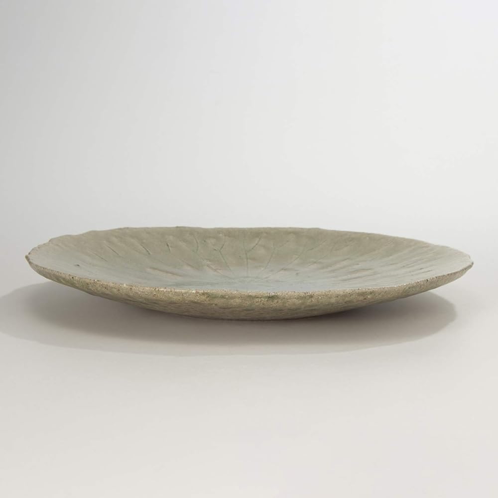 Shigaraki Ware Hechimon Large Plate Lotus Leaf