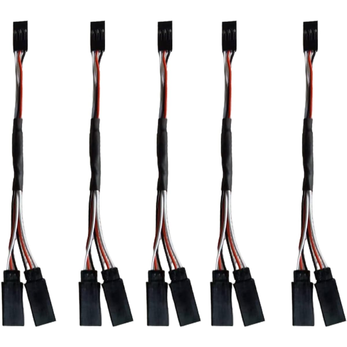 skrnrhrery Servo Y Adapter Cable Servo Y Cable Male and Female Plug 1 - 2 Y Servo Connector Cable for RC Airplane and Car Servo Y Connector 30 Core Wire Servo Y Extension Cable (5pcs 15cm)