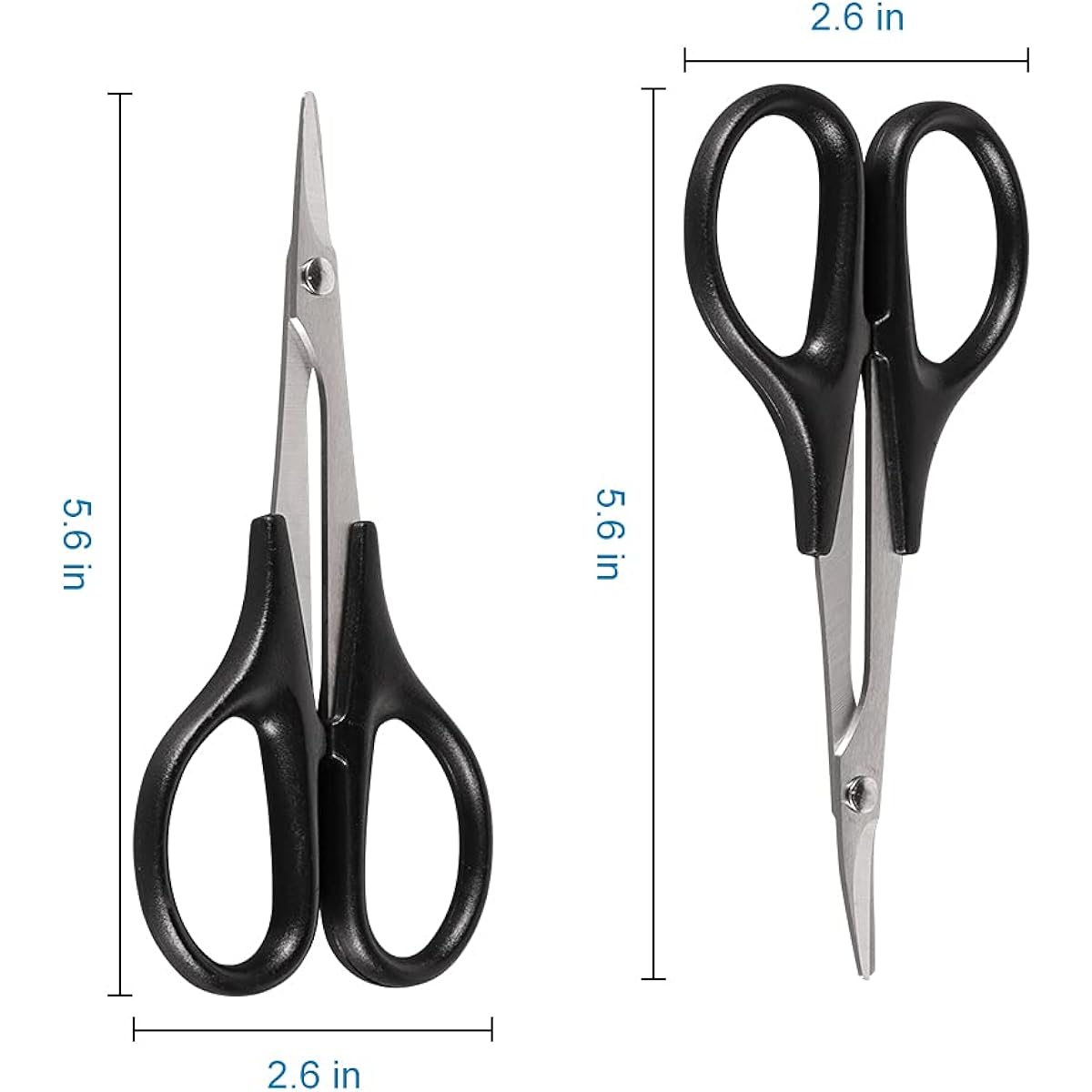 WEISHUJI RC Body Trimming Scissors Straight & Curved RC Body Trimming Scissors Set with Blue Screw Tray & Cross Wrench for RC Car Truck Buggy Lexan Plastic Body Shell Helicopter Canopy 4pcs