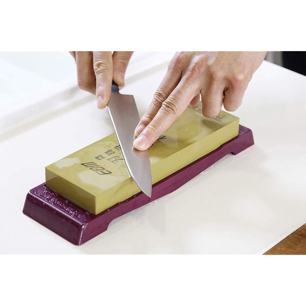 EBM chemical finishing whetstone with stand (#4000)