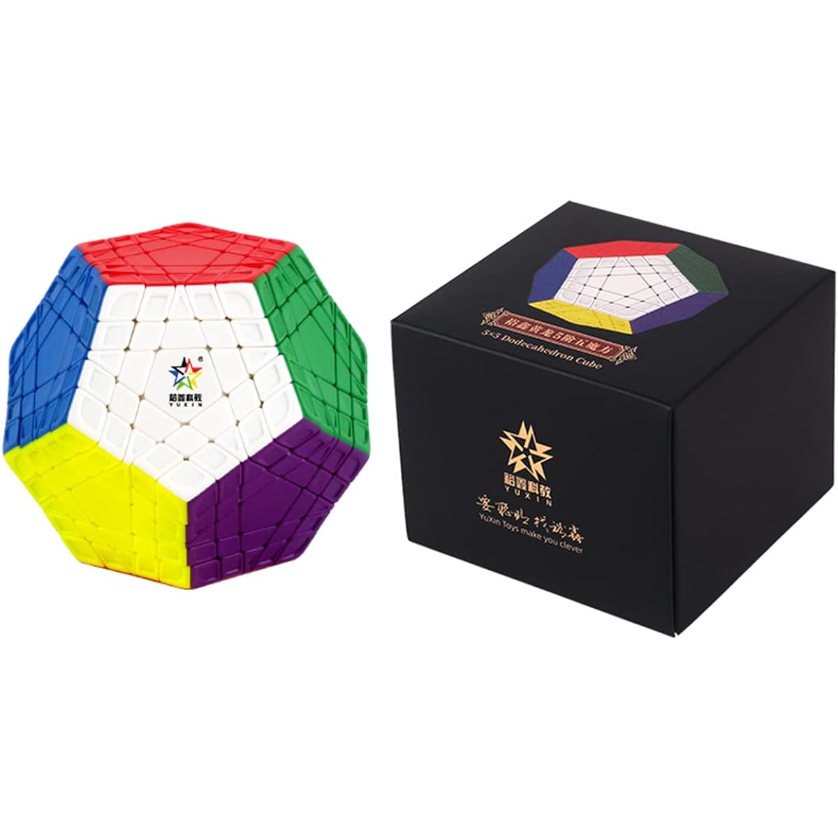 HELLOCUBE Yuxin Gigaminx Stickerless 5x5 Speed Cube Megaminx Magic 12 Sided Cube Puzzle Toy for Kids Adults Boys Teens