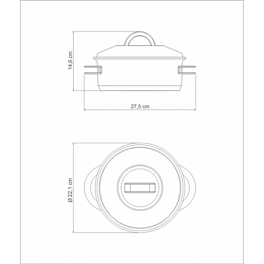 TRAMONTINA 18-10 Stainless Steel 3-Layered Two-handed Pot (Casserole) 20cm (2.5L) Solar