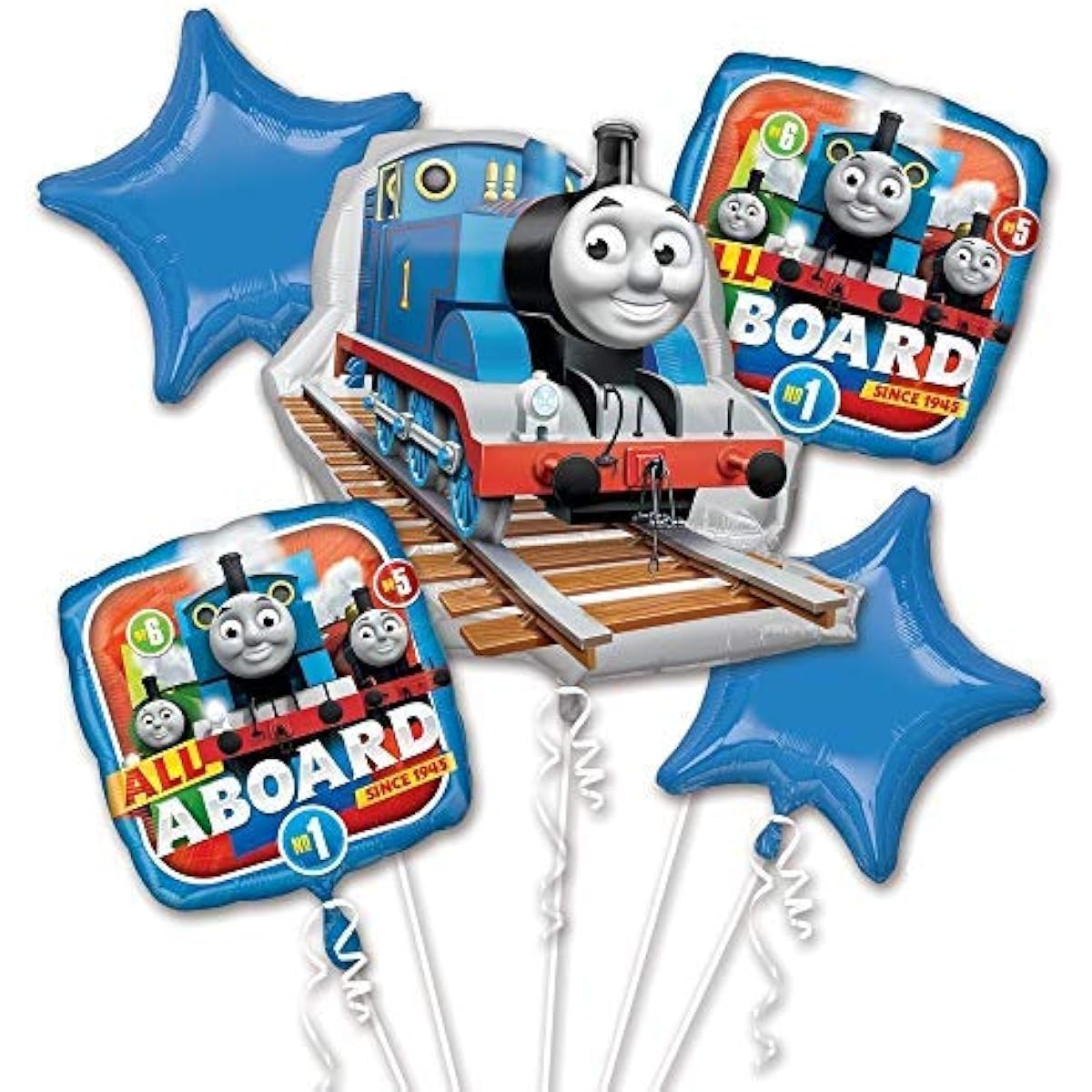 Mayflower Thomas The Train Tank Engine 4th Birthday Party Supplies 8 Person Decoration Kit and Balloon Bouquet