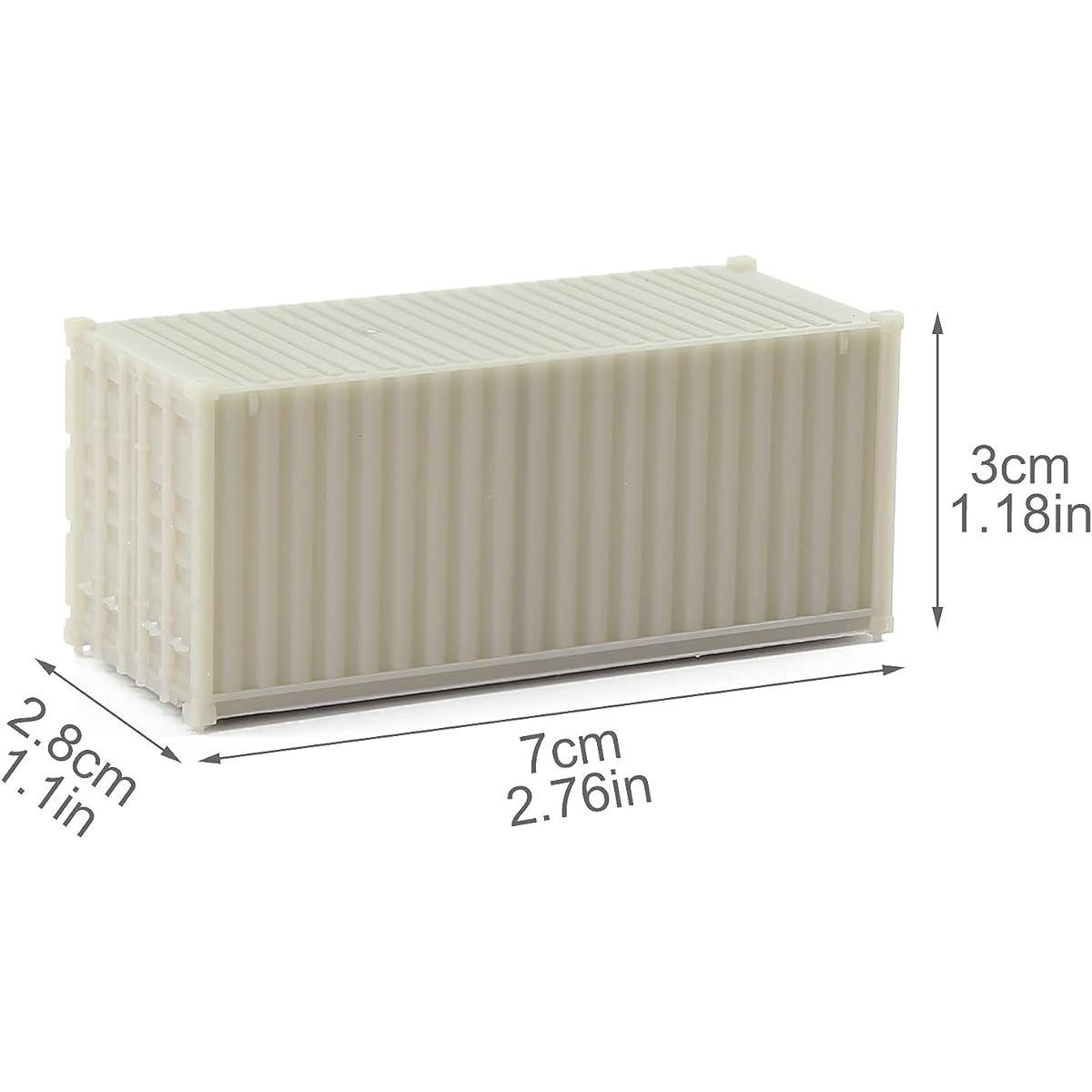 Evemodel C8720JJ 8pcs HO Scale 1:87 Shipping Container Blank Colorless Cargo Box (20ft)