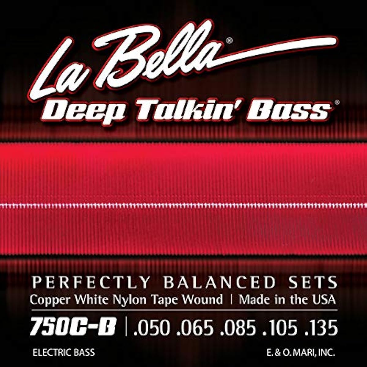 LA BELLA 5-string bass strings 750C-B Copper White Nylon Tape 5-String Light