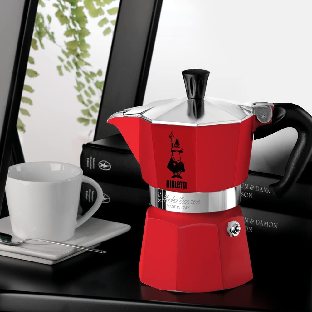 Bialetti 6 Cup Moka Direct Fire Espresso Maker Red