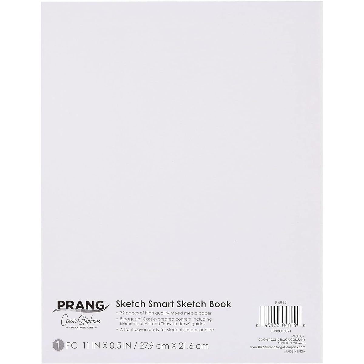 Prang Sketch Smart Sketchbook, White, 11" x 8.5", 40 Pages, 12 Books