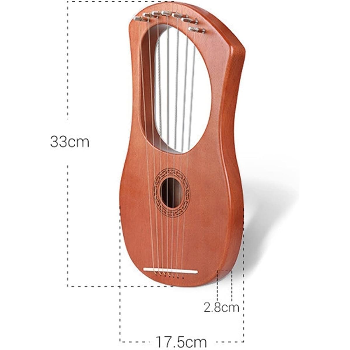 WowZza Professional 7 String Lyre Harp Wooden Traditional Folk Harp Harp Musical Instrument