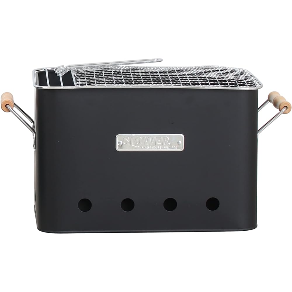 SLOWER BBQ Stove Tabletop Bonfire Stand Compact Type OLIVE (L) For 2 to 4 People BBQ STOVE Alta Portable Grill SLW198