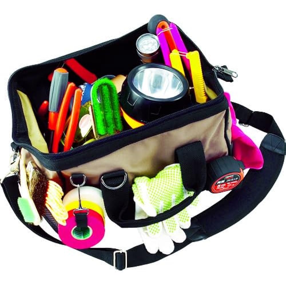 TRUSCO Tool Bag 390X210X300 22 Pockets Black TTB400RBK