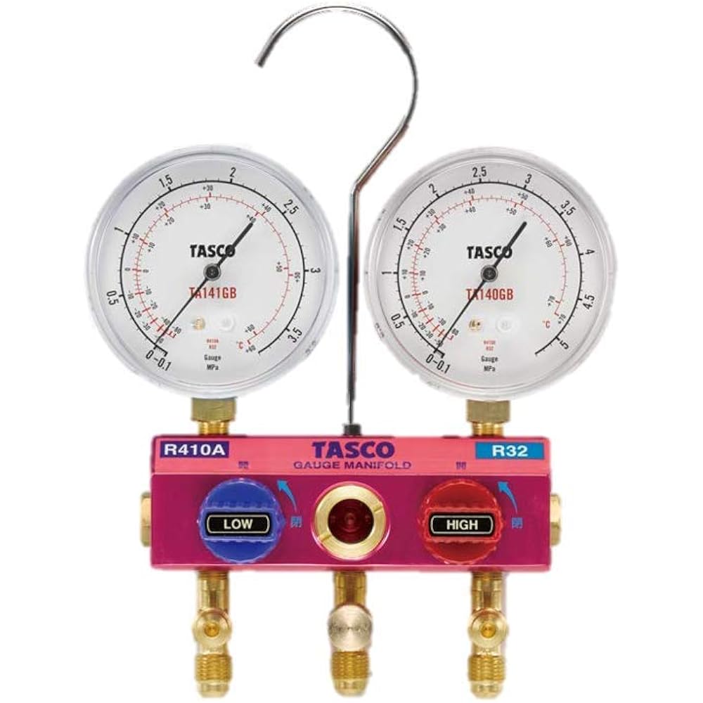 Ichinen TASCO TA122GB R410A/R32 ball valve type gauge manifold