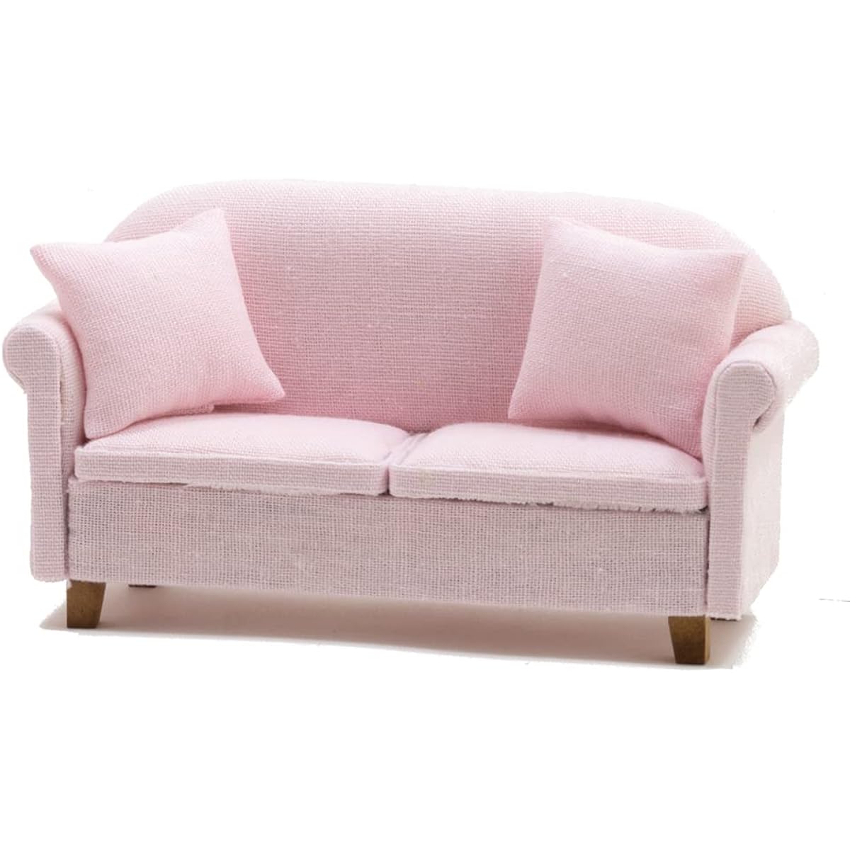Handley Dollhouse Classic Miniature Pink Sofa with 2 Pillows