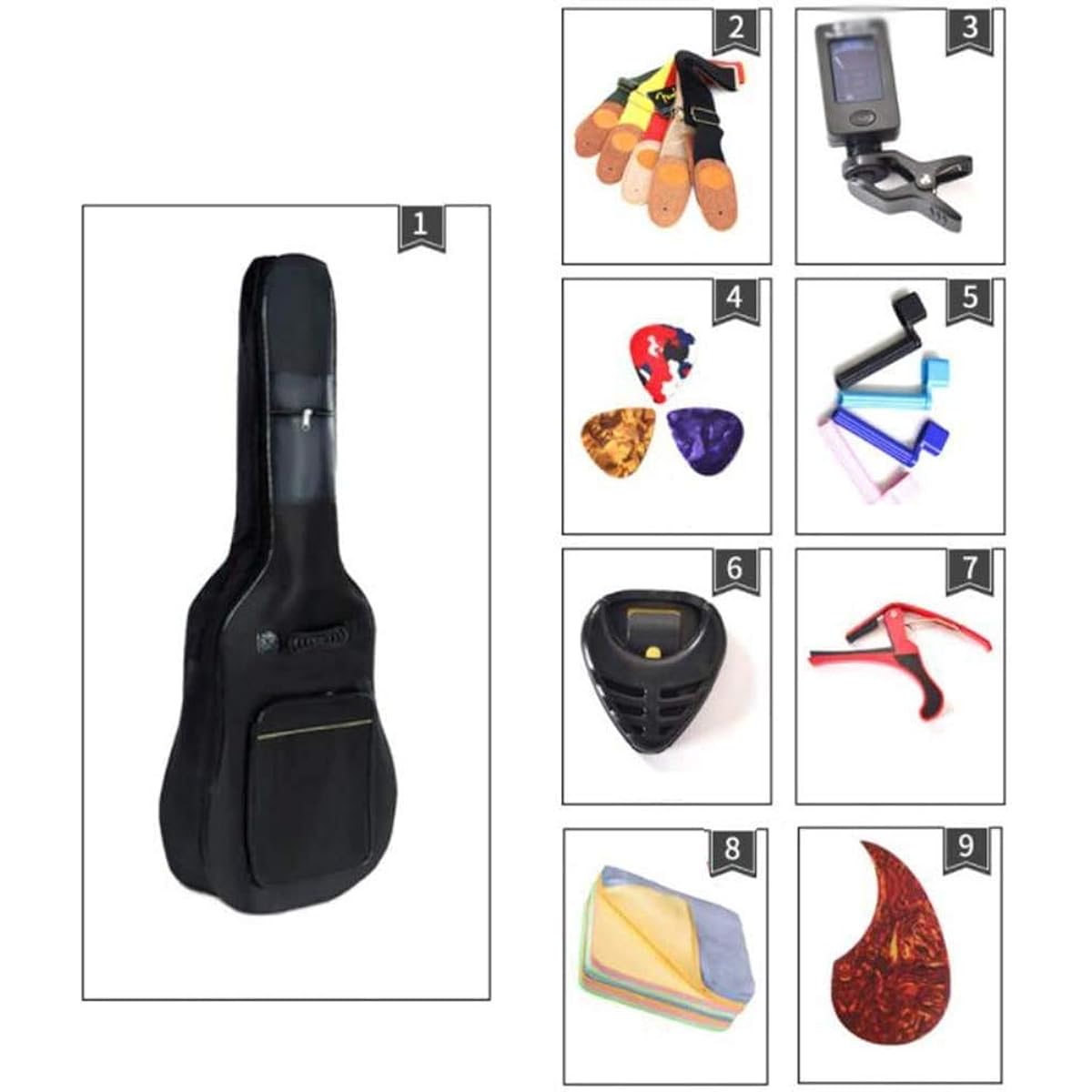 Retro Acoustic Guitar Acoustic Guitar Retro Acoustic Guitar Folk Guitar 1/2 Half Size 40 Inch Beginner Solid Wood Classical Guitar Starter Kit with Waterproof Bag, Tuner Steel String Wooden Guitar Portable, 5 Glossy (Color, Natural), Blue
