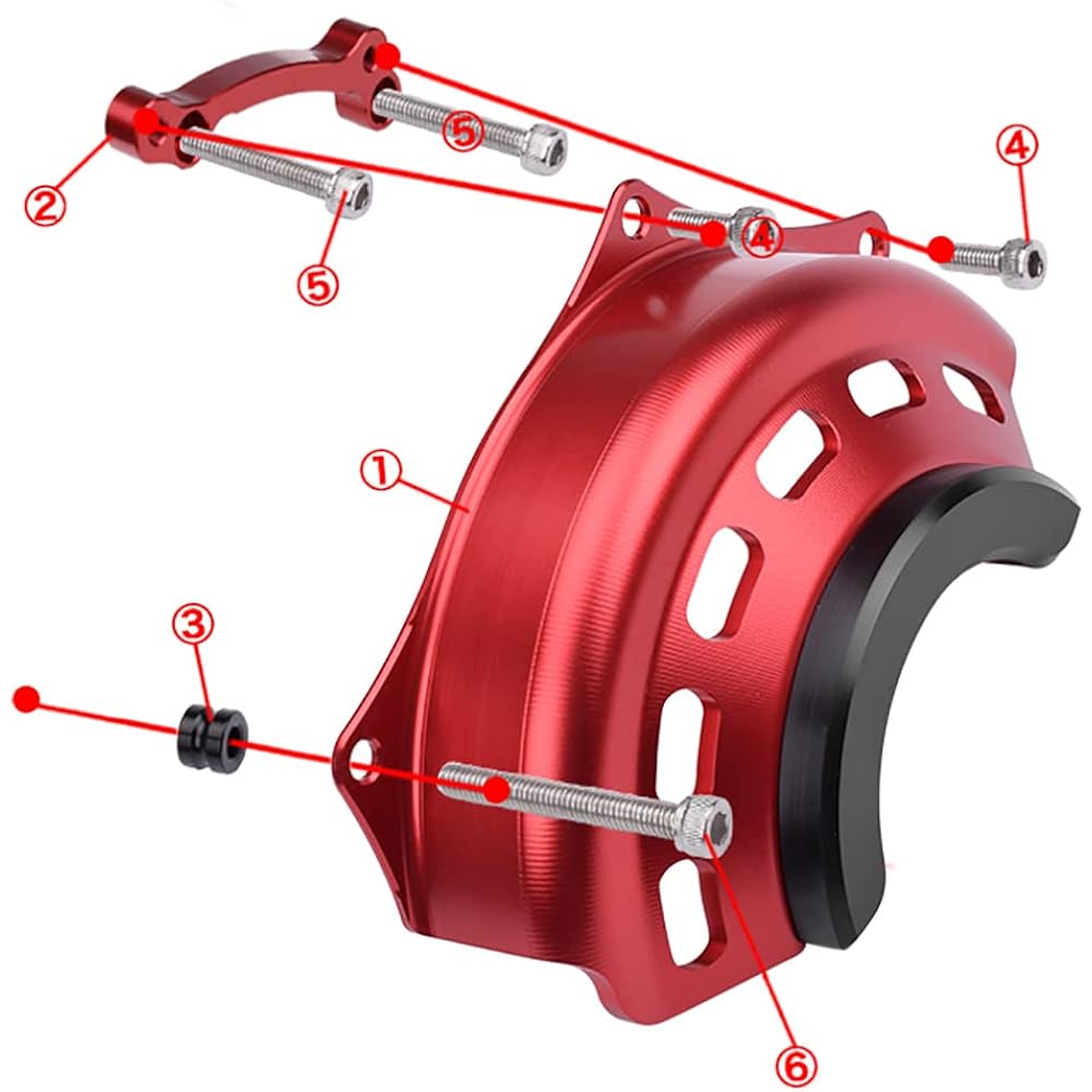 LEDISHUN Engine Cover Set CBR400R CB400X (NC47 Late `16-18), (NC56`19-23) Generator Cover & Pulse Cover (Red)