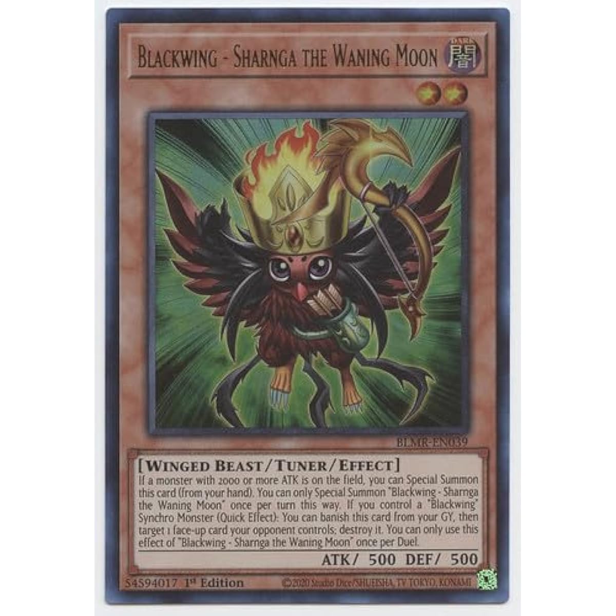 Blackwing - Sharunga the Warning Moon - BLMR-EN039 - Ultra Rare - 1st Edition