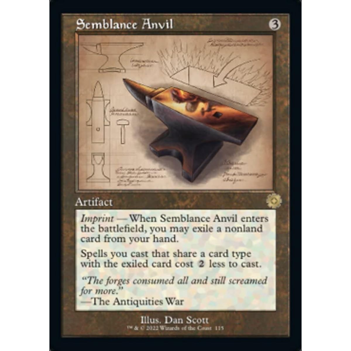 Magic: The Gathering - Semblance Anvil (115) - Schematic - Brothers of War Retro Artifact