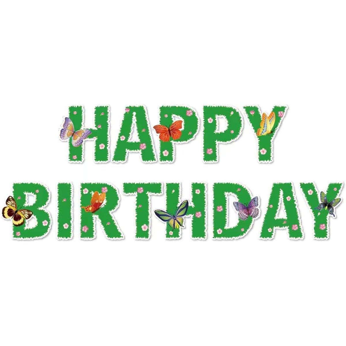 Spring Butterfly Happy Birthday Banner