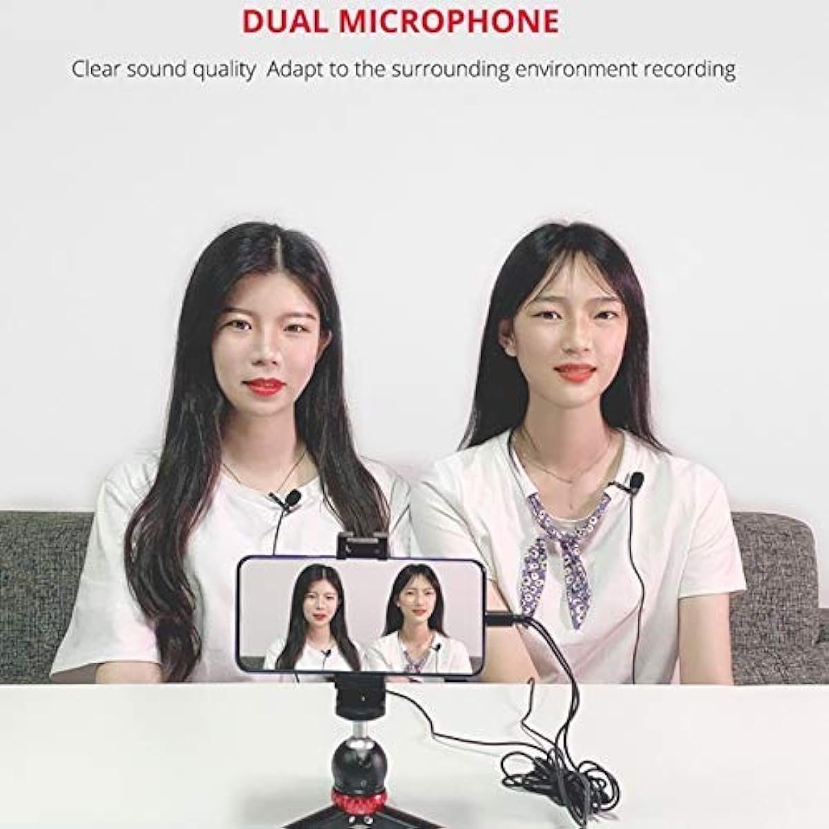 Dual Lavalier Microphone Omnidirectional Digital Clip-on Lapel Microphone Usb Type-C for Smartphone Vocal Microphone