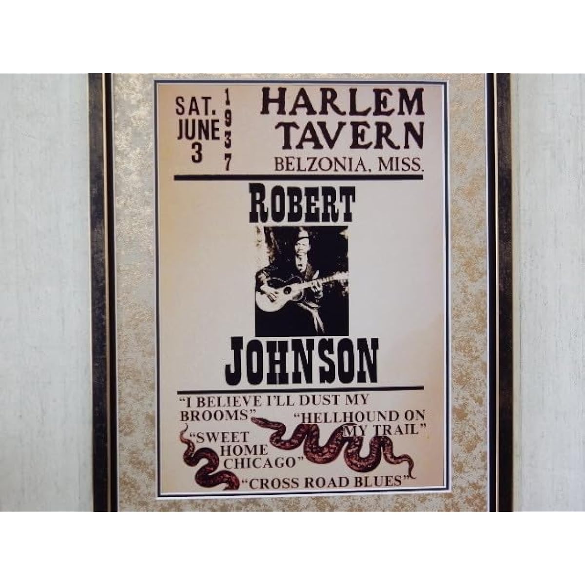 Robert Johnson/Blues Legend/Live Poster/Robert Johnson/Crossroads/Blues Legend/Crossroads/Blues Guitar/Retro