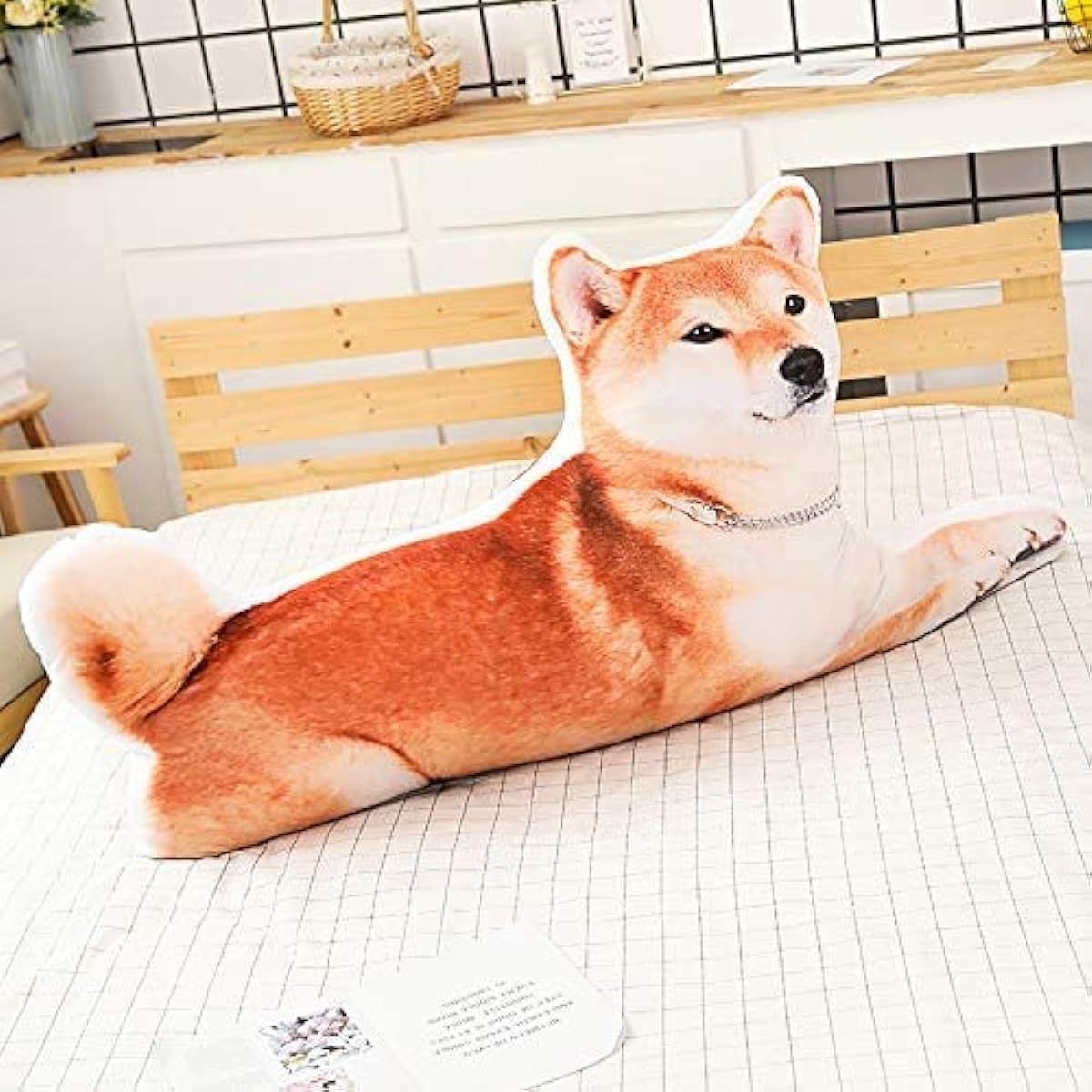 Mozacona 3D Shiba Inu Dog Shaped Throw Pillow Animal Pillow Cushion