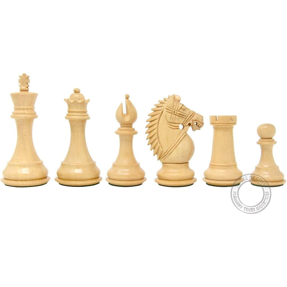 House of Chess Ringy Rosewood (Acacia Rhodoxyl) / Boxwood Chess Pieces Rio Stanton - King Height: 4.0" (102mm) - 2 Extra Queens - Triple Weight