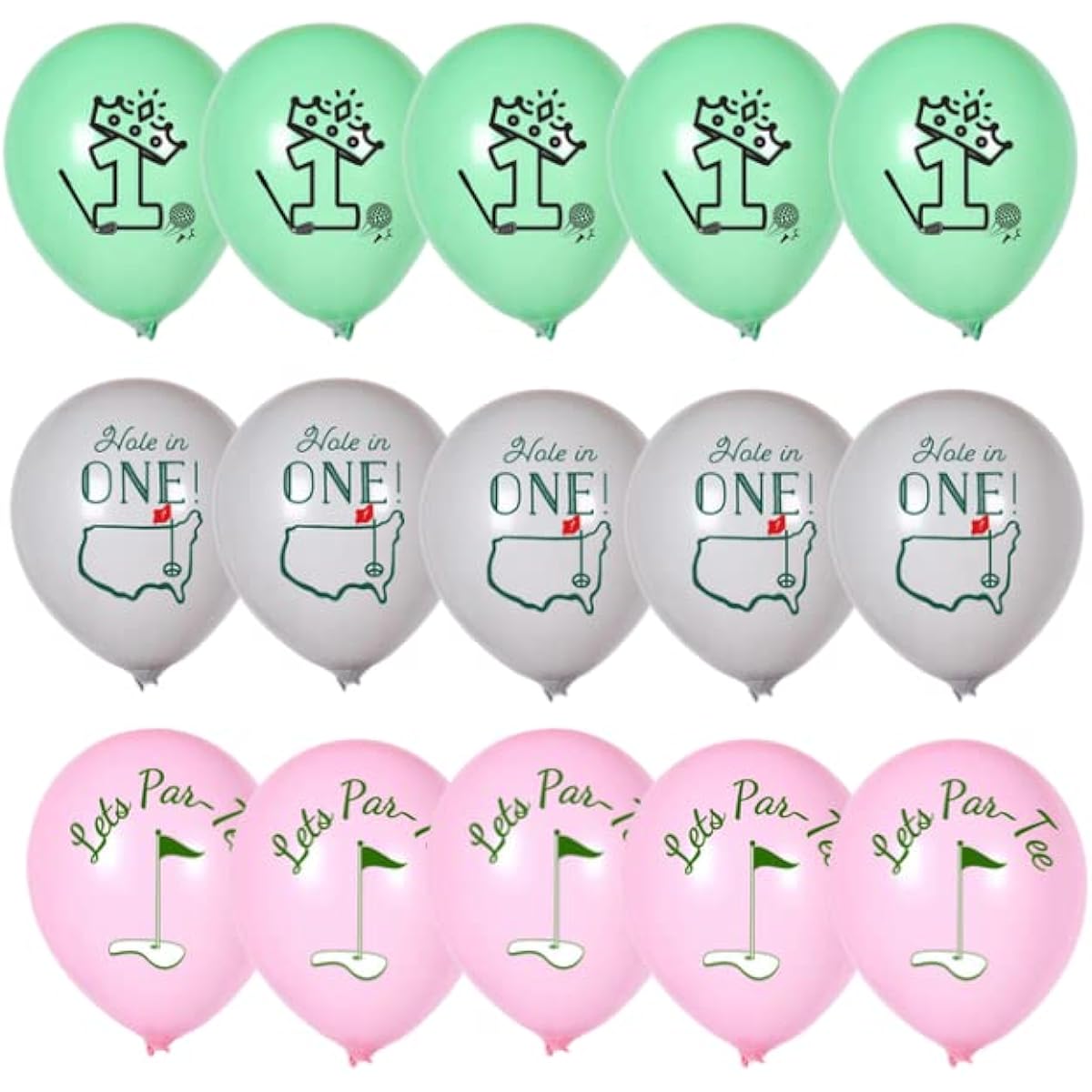 Geloar Hole in One Golf 1st Birthday Party Decorations, Hole in One Latex Balloons for Baby Girls First Golf Outdoor Sports Theme 1st Birthday Party Decorations Supplies (Pink, Balloon)