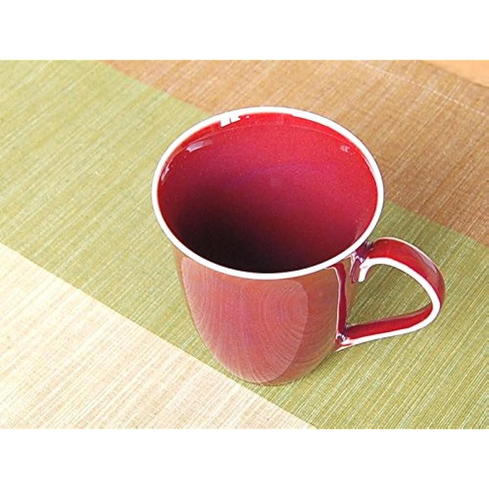 Arita ware Baba Maemon kiln mug with wooden box (inside and outside cinnabar)
