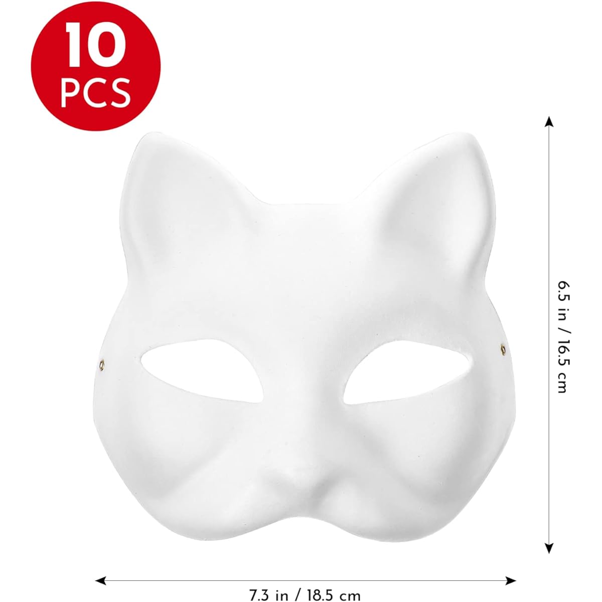 STOBOK 10pcs Cat Face Masks DIY Animal Unpainted Masks Blank Hand Painted Face Masks White Masquerade Masks for Mardi Gras Masquerade Party Costume Props