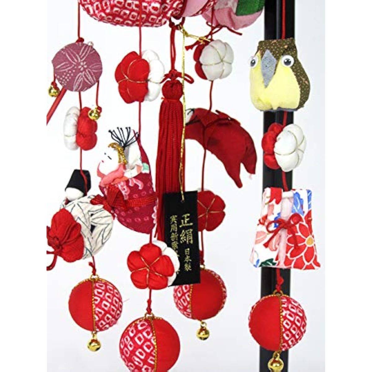 Kenmei Hanging Decoration, Hanging Doll, Pure Silk, 332347, Height 41cm, Stand Included, Hanging Doll, Hanging Ball, Hina Doll, Hina Doll, Celebration Item