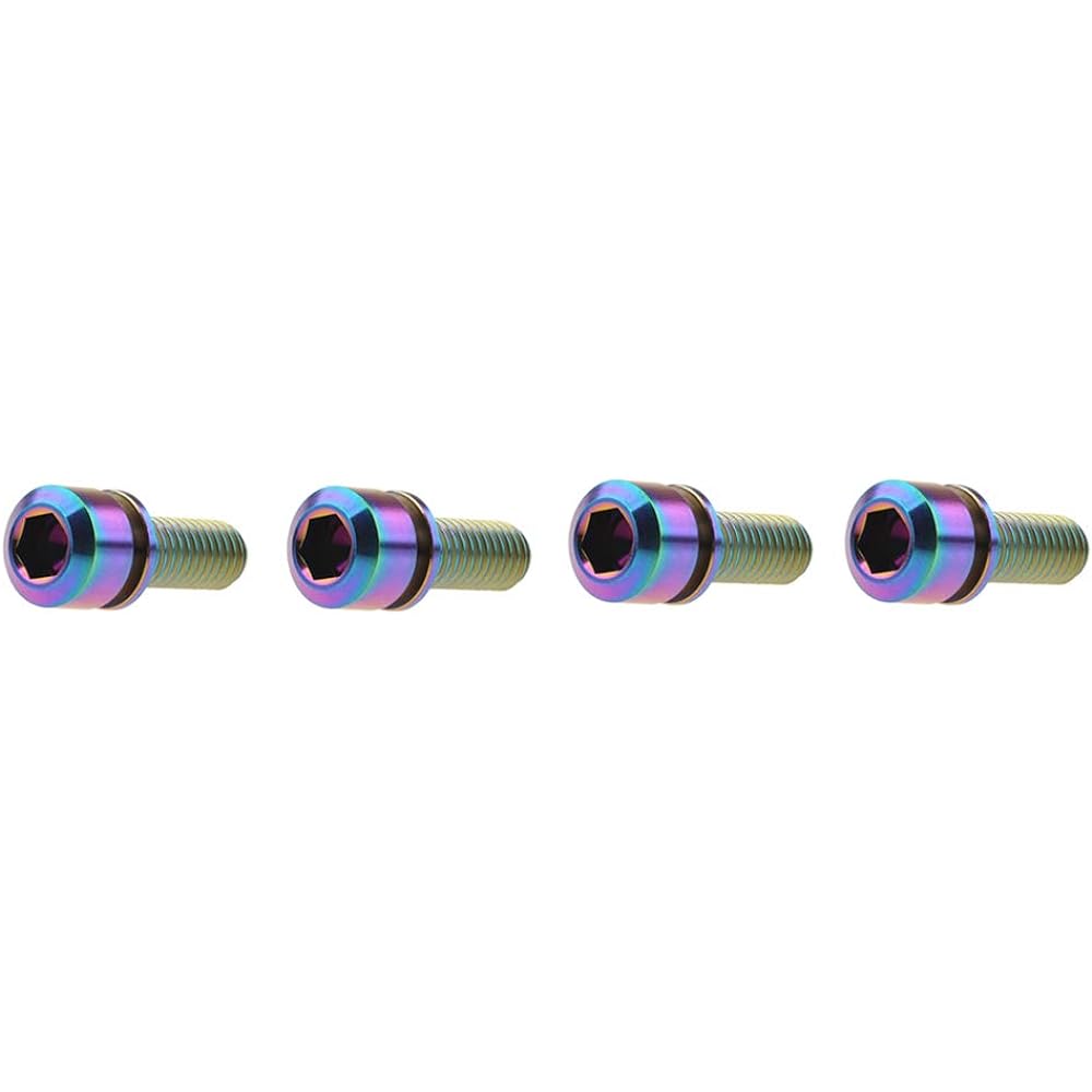 Dingtai Titanium M6x16/18/20/25mm 4pcs Fixing Washer Screw Allen Hex Bolt for Bicycle V Brake Hub