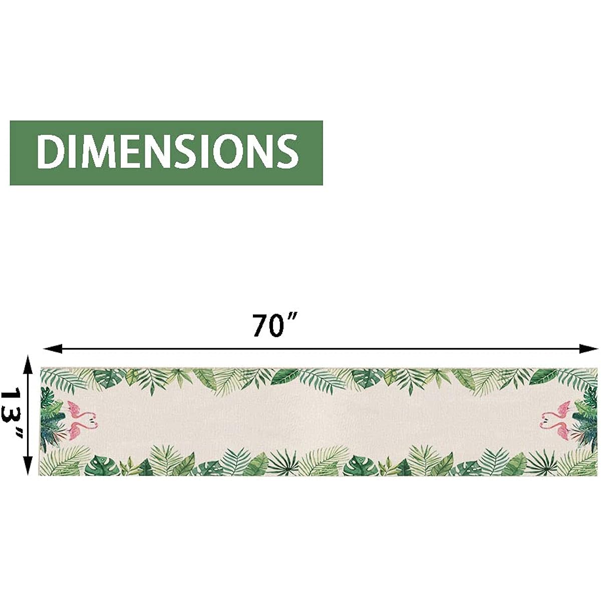 Summer Flamingo Table Runner Seasonal Spring Summer Green Botanical Holiday Kitchen Dining Table Decoration Home Party Decor 13 x 70 Inch
