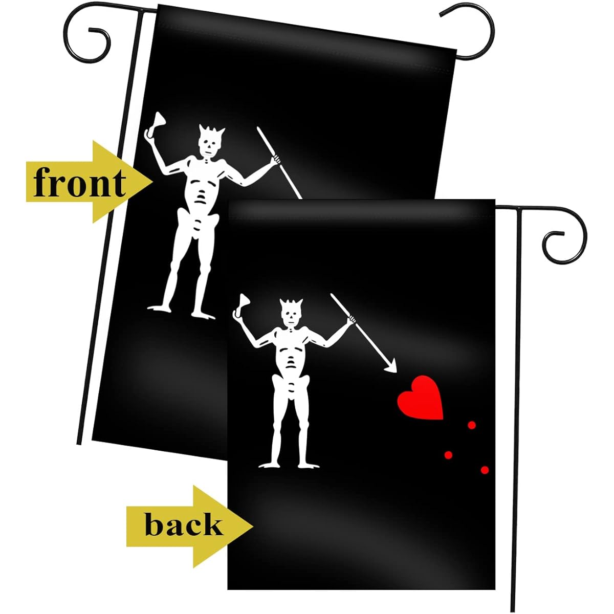 Pirate Edward Teach Garden Flag 12.5X18 Inch Double Sided Bloody Flag Blackbeard Halloween Banner Decor Home Decor Garden Gift