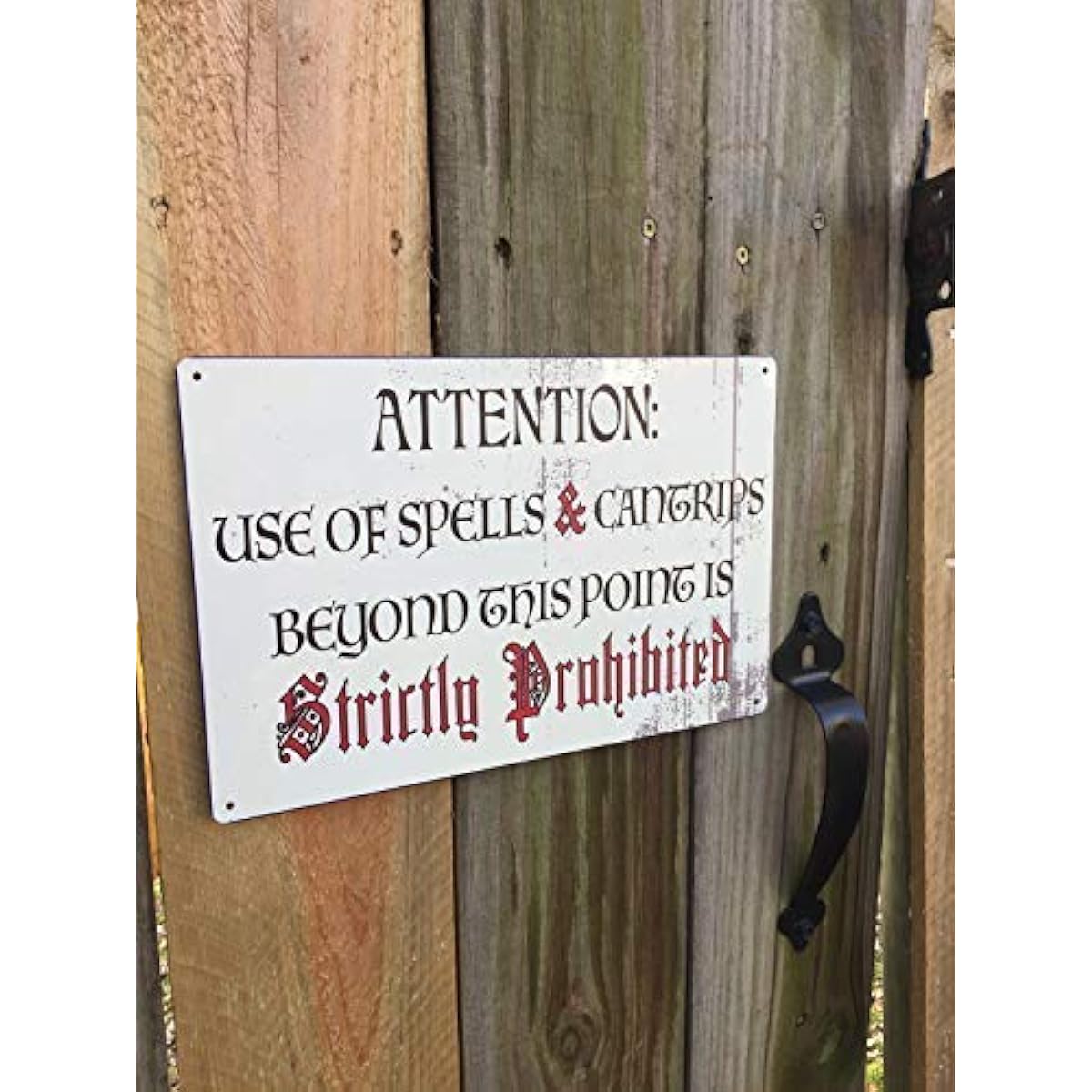 Toothsome Studios RPG Game Room 12" x 8" Sign Caution Spells and Cantrips Forbidden Role Playing Gamer Decor Board Game Tabletop Game Garage Man Cave Wall Art