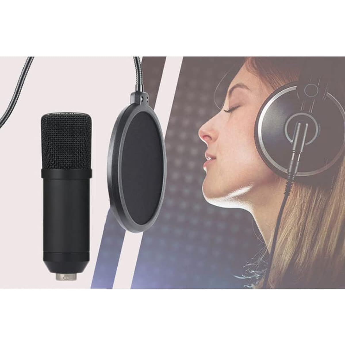 Aokicase USB Hanging Condenser Microphone Set 192KHz/24-bit Gaming Microphone PC Microphone for Streaming/Online Classes/YouTube/Tiktok/Ins/Podcasts/Recording/Microphone or Mac/PS4/PS5 (Pink) USB-BM800