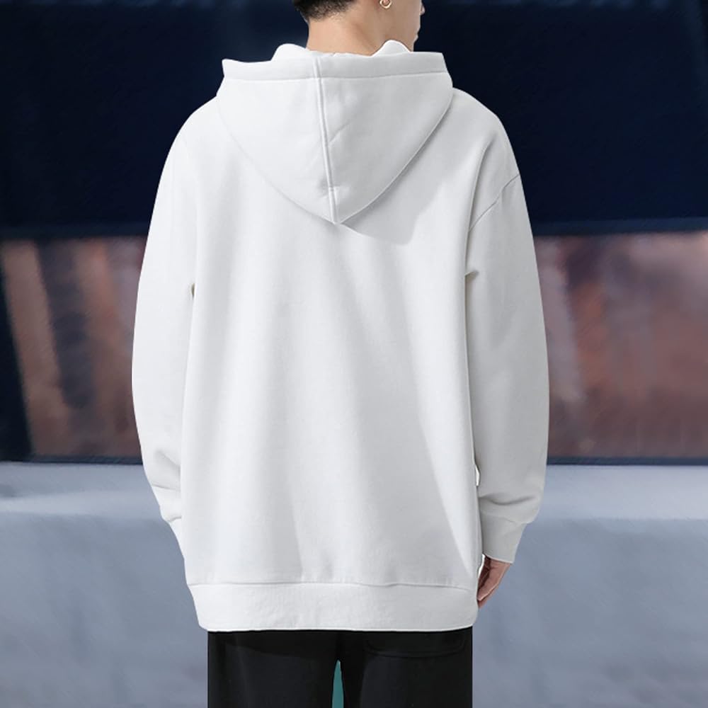 Sukinana Hoodie Men's Autumn/Winter Clothes, Large Size, Plain, Stylish, Hooded, Sweatshirt, Loose, Simple, Sports, Pullover